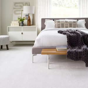 White carpet in bedroom | Ambassador Flooring