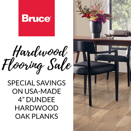 Bruce Hardwood Flooring Sale - Special Savings on USA-Made 4" Dundee Hardwood Oak Planks