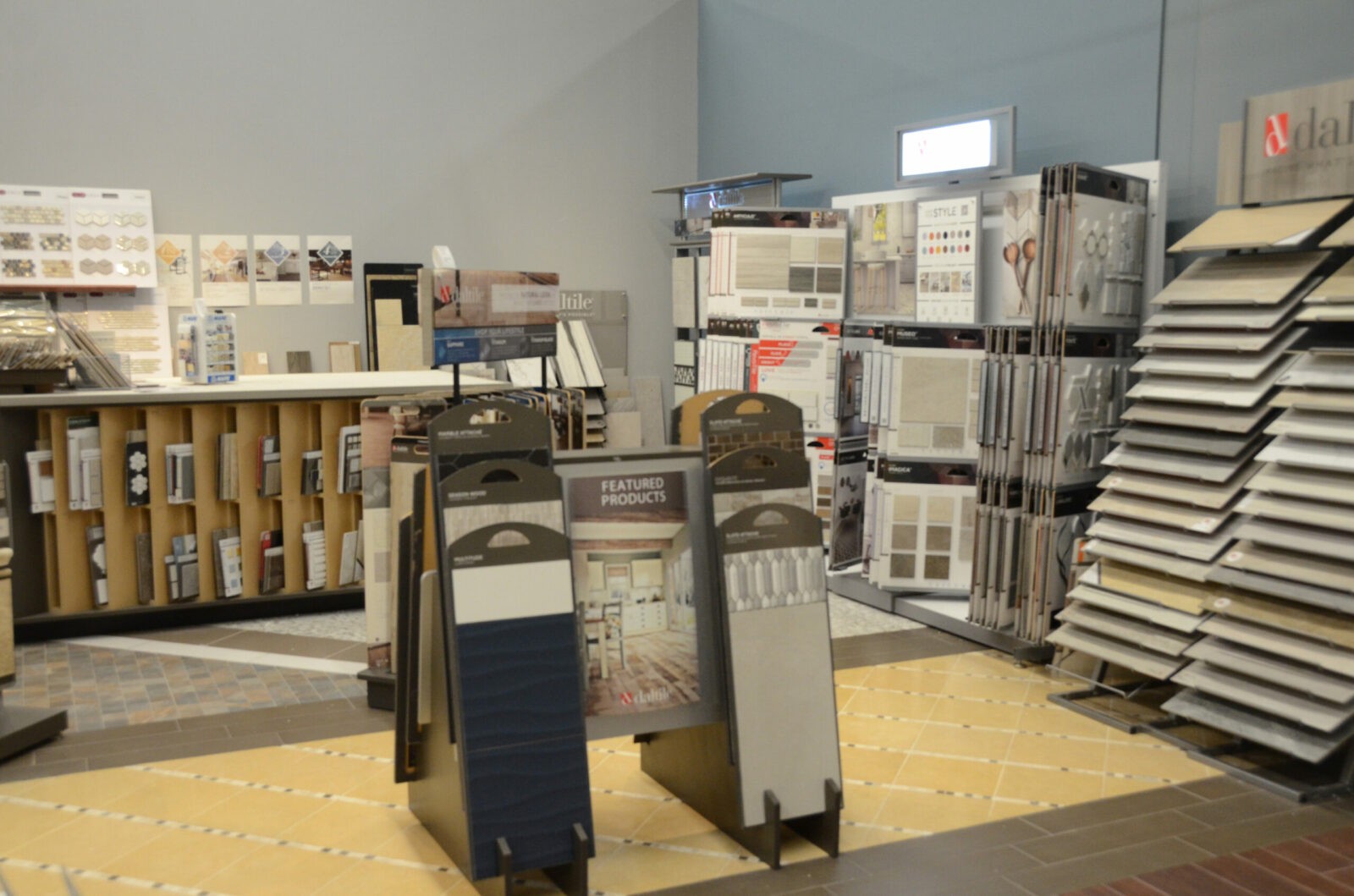 Flooring products in showroom