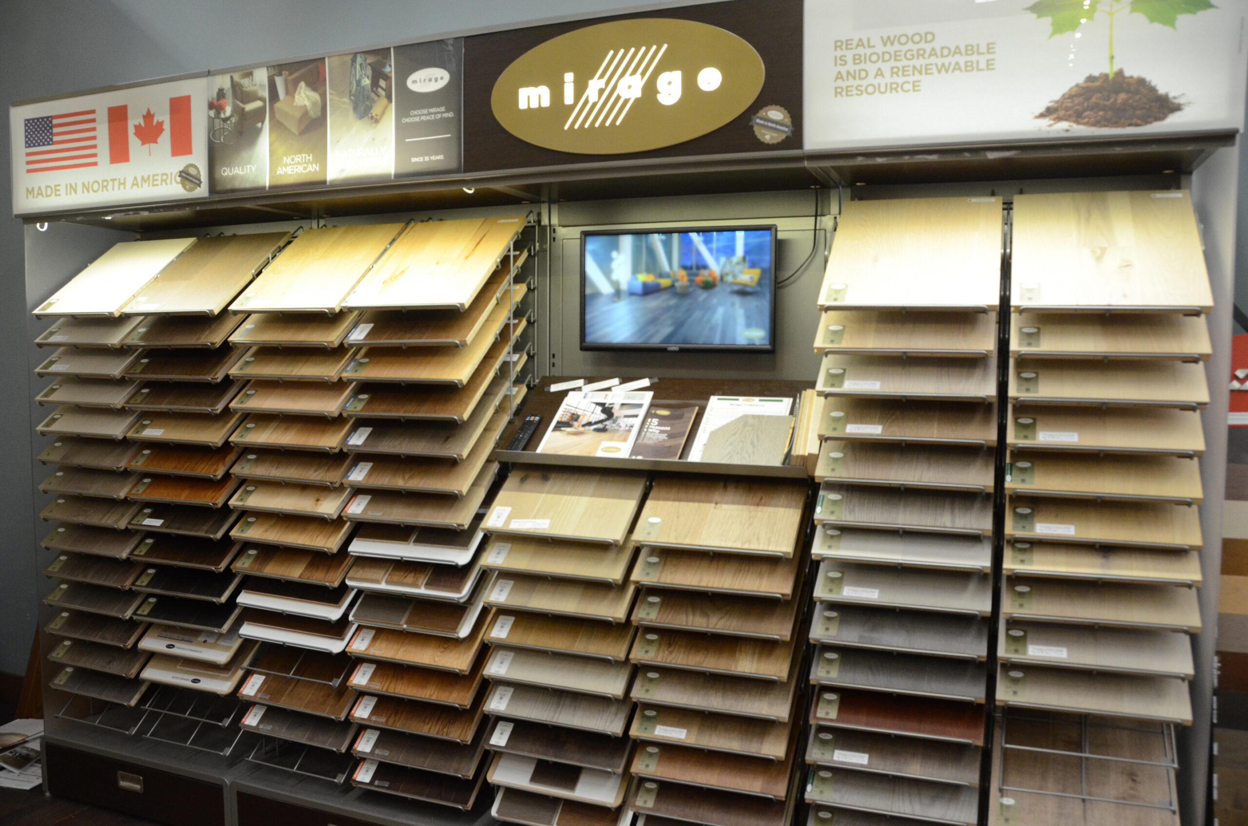 Flooring products in showroom