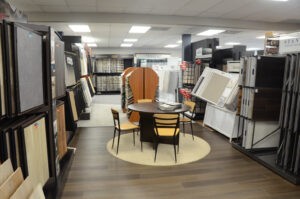 Flooring products in showroom