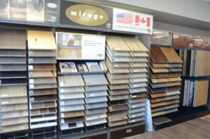 Flooring products in showroom