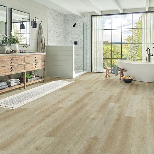 Bathroom hardwood flooring