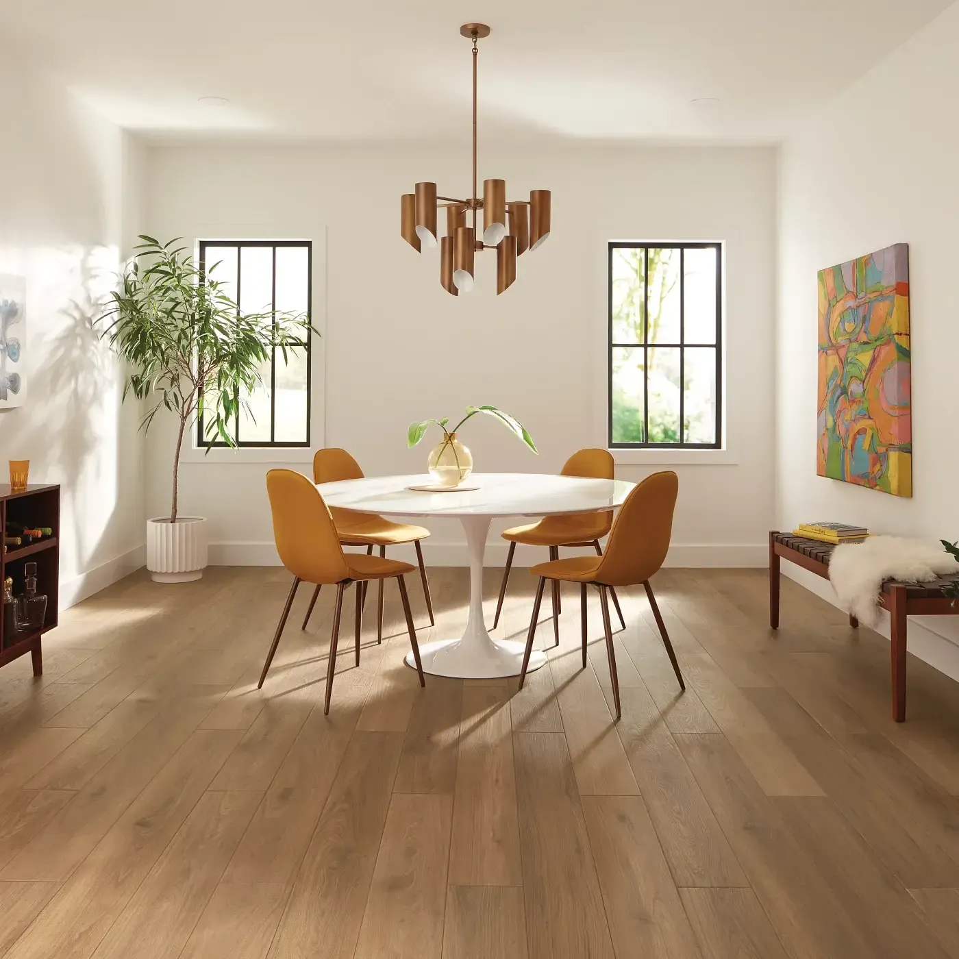 VV735_04026_ROOM COREtec Luxury Vinyl in a warm light brown wood | Ambassador Flooring