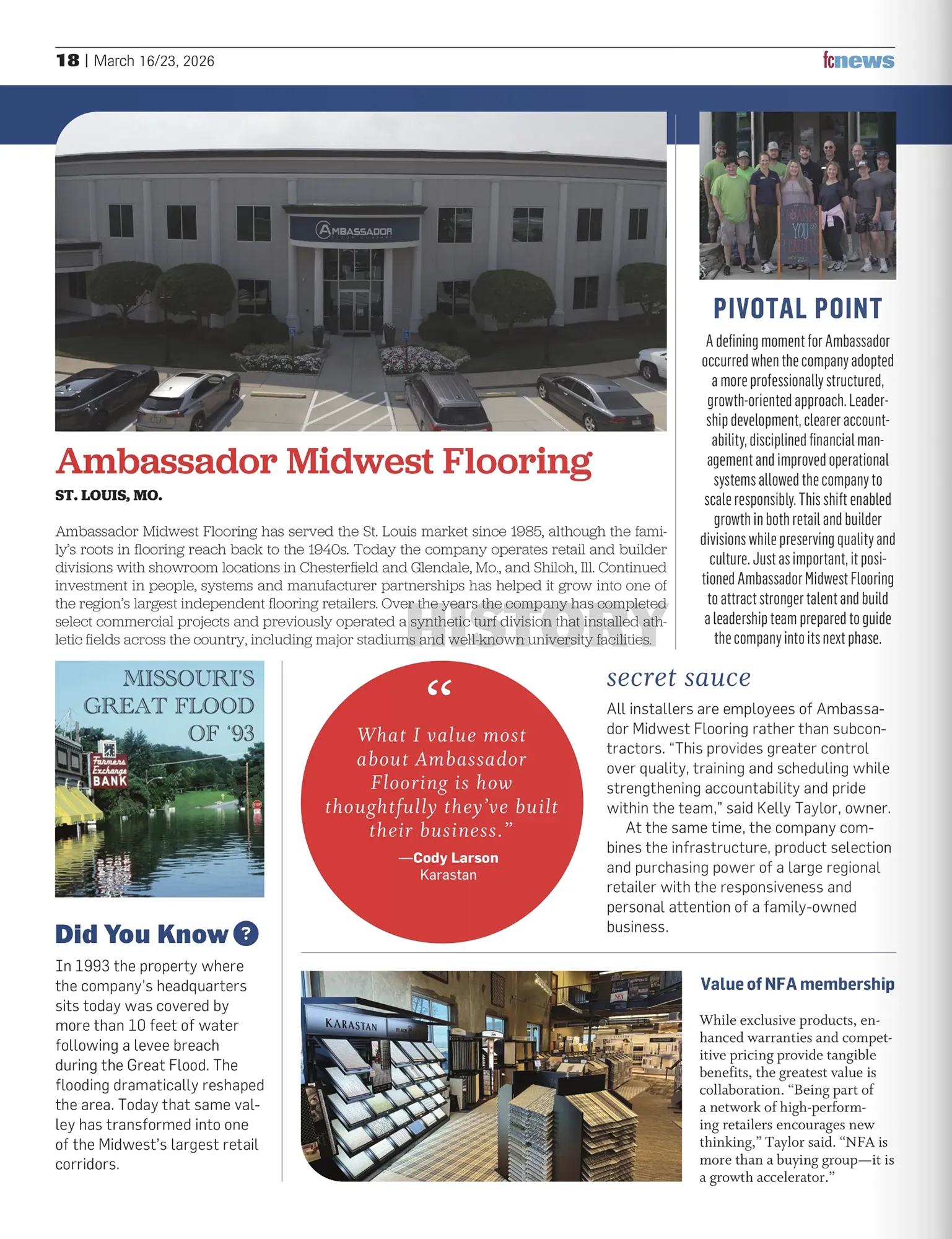 FloorCoveringNews-NFA-Ambassador Floor Covering News-NFA Celebrates 35 Years - Ambassador Midwest Flooring
